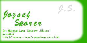 jozsef sporer business card