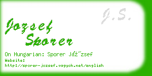jozsef sporer business card